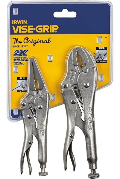 Irwin مجموعة كماشة قفل أصلية من VISE-GRIP مع قاطع أسلاك، قطعتين (36)