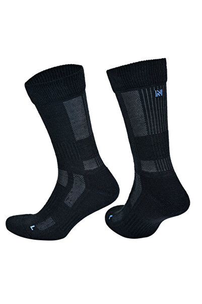 NORFOLK Leonardo Merino Wool Outdoor Hiking Socks 2-Pack Jet Black