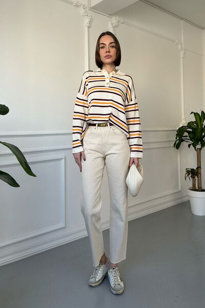 MAGARDE Cut Leg Boyfit Jean- ECRU