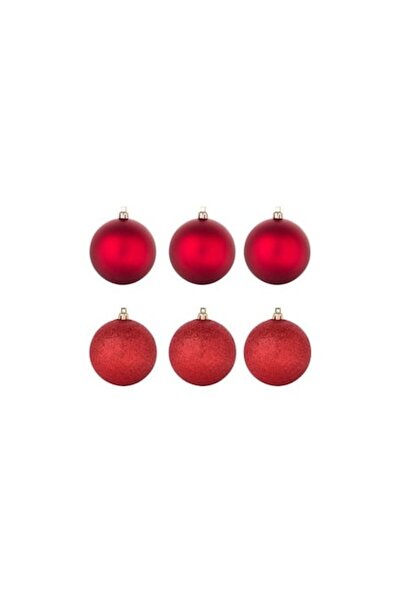 OEM Set of 20 Matte Red Christmas Baubles with Glitter Ø3 cm – Elegant Tree Decoration