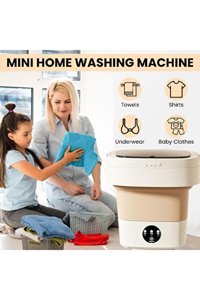 Sumkyle Washing Machine, 8L Portable Washing Machine with Drain Basket Underwear,Mini washer