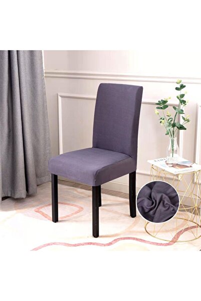 Inovius Set 6 Huse Elastice pentru Scaun, Gri Inchis