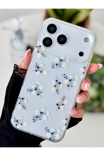 Go Aksesuar iPhone 17 Promax Compatible Anti-Shock Matte Transparent Printed Silicone Case