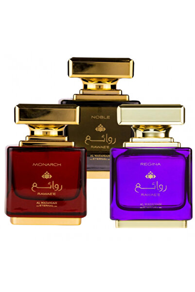 Al Wataniah RAWAEE 3-pack premium perfumes: Noble 100 ml + Monarch 100 ml + Regina 100 ml