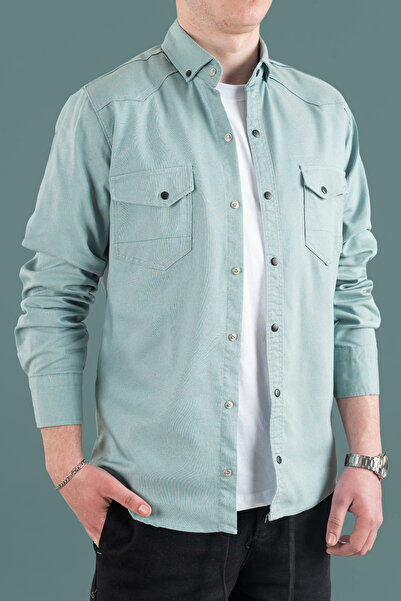 bombe Slim Fit Men's Cotton Denim Shirt