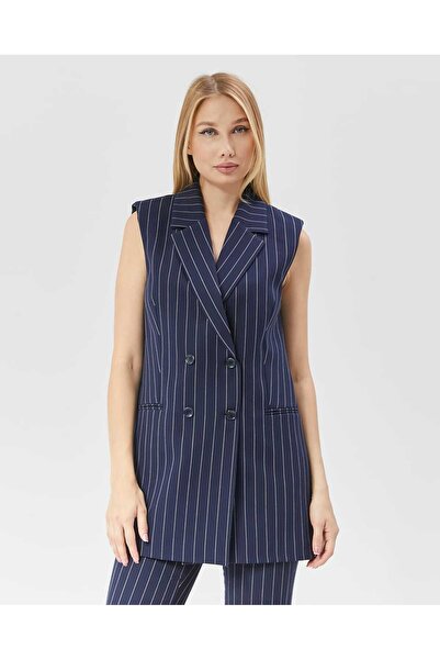 Milamia Women's Long Striped Classic Vest