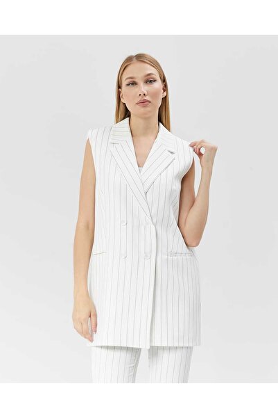 Milamia Women's Long Striped Classic Vest