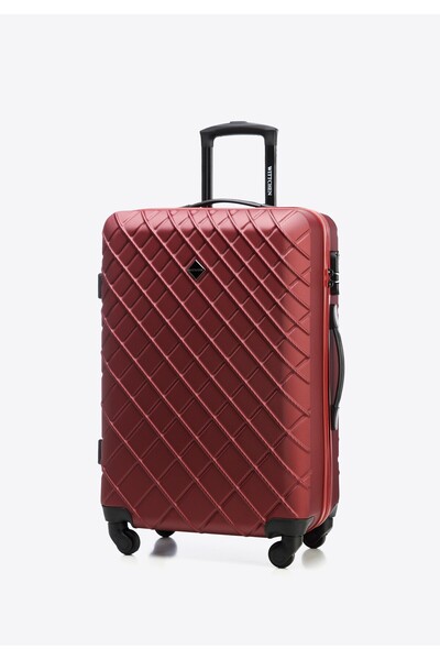 Wittchen Men's ABS Suitcase Set with Burgundy Pattern Burgundy ABS