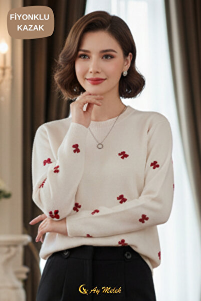 AYMELEK Women's Knitwear Sweater Soft Textured Crew Neck Sweater