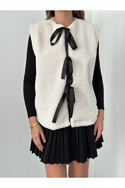 Lady Pixie Bowknot Plush Vest