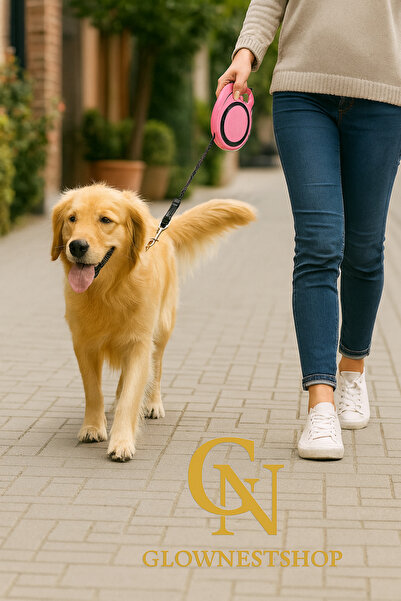 GlowNestshop Dog Walking Leash 3 Meters Automatically Extending Handle