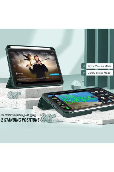 HYX iPad Mini 7/6 Case 8.3" with Pencil Holder, Soft TPU, Auto Sleep/Wake - Midnight Green