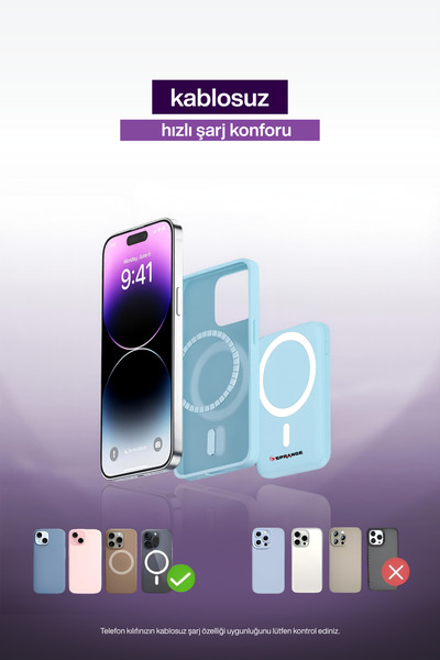 SPRANGE Magsafe Powerbank 10000 Mah Standlı Hızlı Taşınabilir Iphone 11 12 13 14 15 16 17 Samsung uyumlu