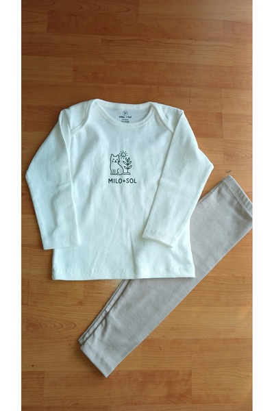 Milo Sol Milo+ Sol Pamuklu 2’li Set – Uzun Kollu Üst + Ribana Pantolon