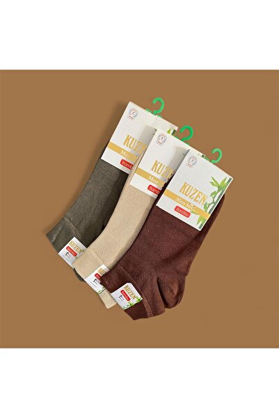 Miyakidsworld Bambu Men's Half Socks Seamless Socks 6-Pack - Anti-Sweat - Black-White-Brown-Navy Blue-Beige-Green