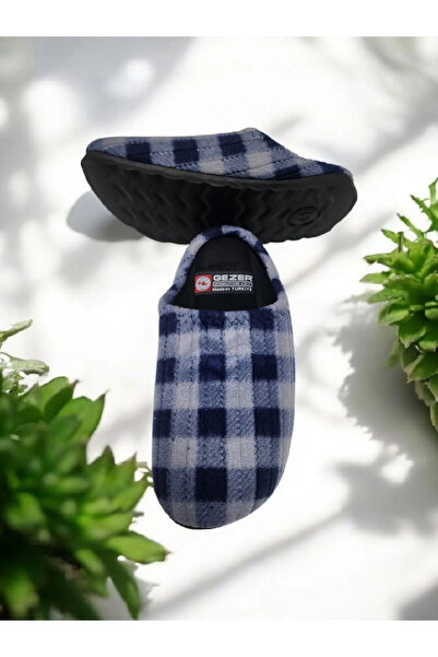 GEZER Unisex Plaid Non-Slip Silent Soft Sole Home Slippers