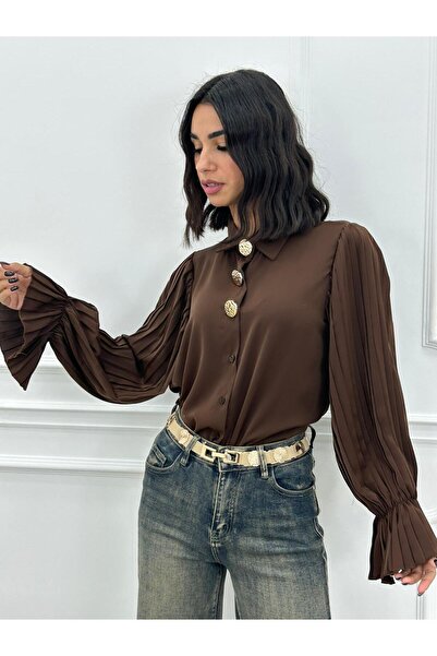 AndraRose Styles Golden Touch Elegance Shirt - Brown