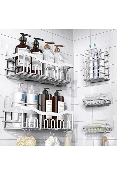 EUDELE 5-Pack Rustproof Stainless Steel Shower Caddy