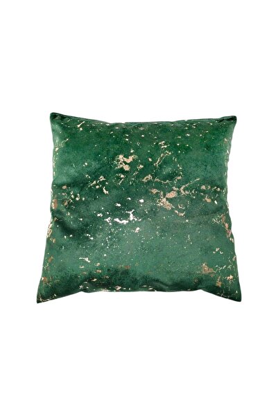 Atria Pernă decorativă New Bella, catifea, verde cu inserții aurii, 35 x 35 cm