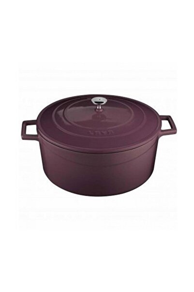 Lava وعاء حديد دائري بنفسجي شعبي مقاس 28 سم