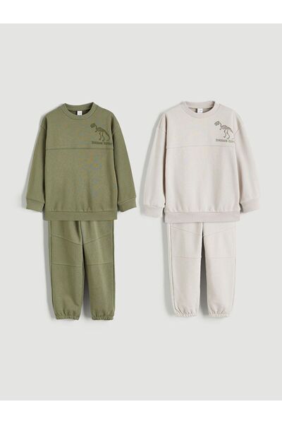 LC Waikiki Lcw Kids Crew Neck Printed Boys' Set of 2