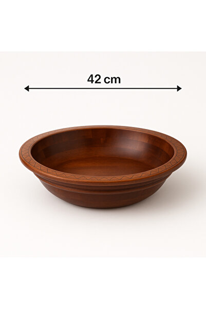 Dania Round Vietnamese wooden serving bowl for Aseed, 42 cm