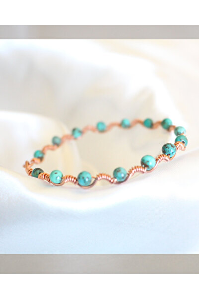 Elbi Takı Nişabur Turkuazı & Saf Bakır “Kadim Şifa” El Yapımı Bileklik