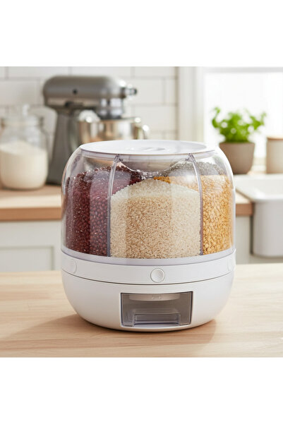 EVİST ( 360 °   Rotatable Food Organizer (6 Compartments & 6kg.) Automatic Bu...