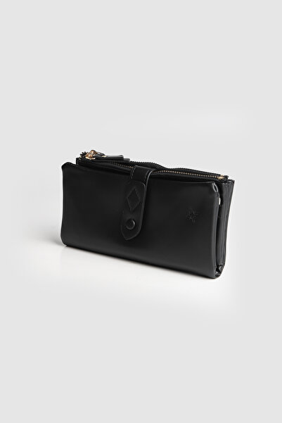 La La'Graccio Paris La'Graccio Paris Women's Bika Soft Leather Useful Large Size Wallet Black