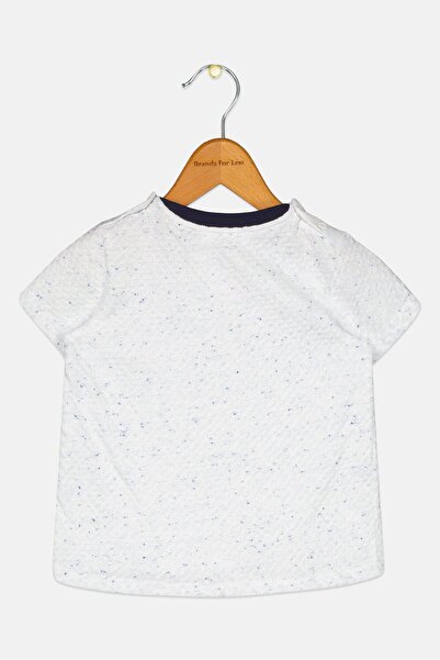 Choupette Toddlers Boy Short Sleeve Textured T Shirt, White