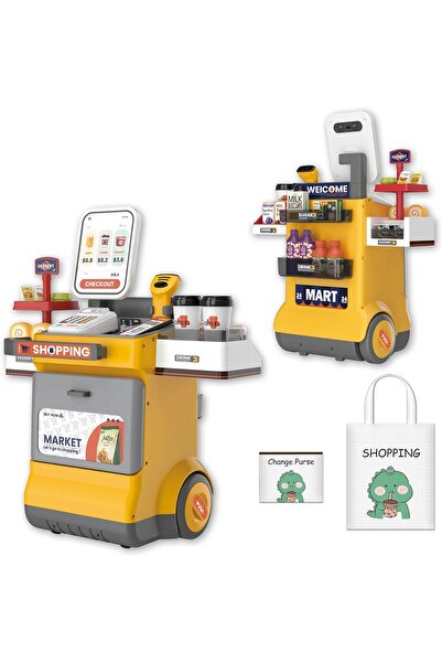 LITTLE ANGEL – لعبة عربة التسوق الذكية للأطفال مع ماسح ضوئي - 48 قطعة