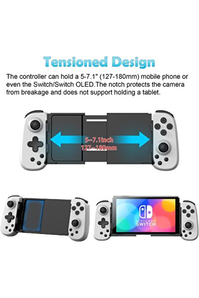 Mmctech D6 Tablet Telefon Için Joyistikli Teleskopik Oyun Gamepad Android Ios...