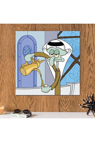 Urban Trends Wall Art Panel - Multicolored Blue Squid, 33x33 cm