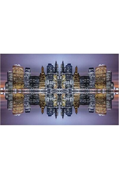 Drub Alabdaa Frameless multicolor wall decor art panel depicting a city 50x30 cm