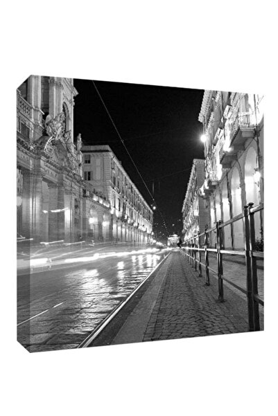 Drub Alabdaa Art panel for wall decor with hidden frame - Gray/Black 50x50x2.5 cm