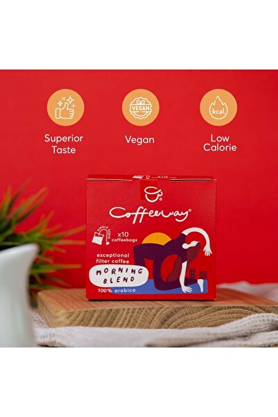Coffeeway 6 box's X 10 Bag's Morning Blend Flavoured Filter Coffee Bags, 60 Pack 100% Arabica