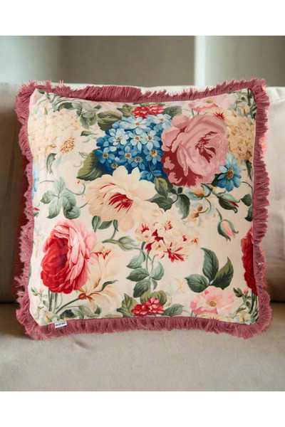 REDTAG Pink Floral Printed Cushion