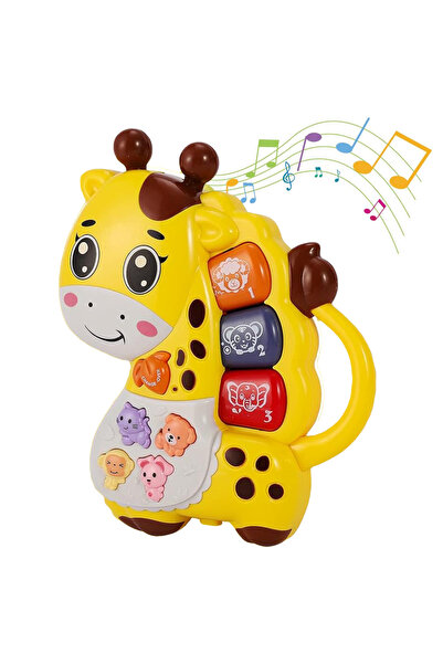 RCO Mini musical organ Yellow Giraffe with sounds and lights, interactive toy +12 months, WW7008-A