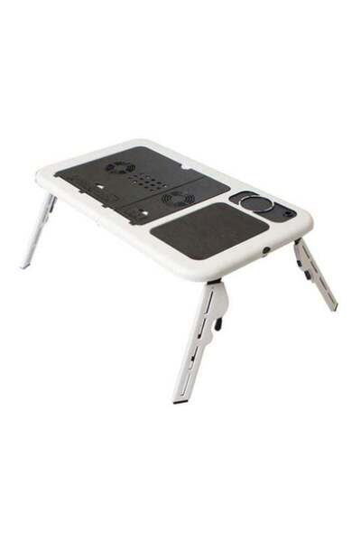 AGD طاولة كمبيوتر محمولة من إيتيبول مع مروحة تبريد - أسود/أبيض
