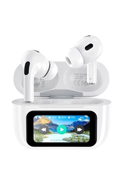 OEM V20 Pro Wireless Headphones with LCD Screen, Bluetooth 5.4, ANC Noise Cancellation, 20h Battery Life, In-ear, White