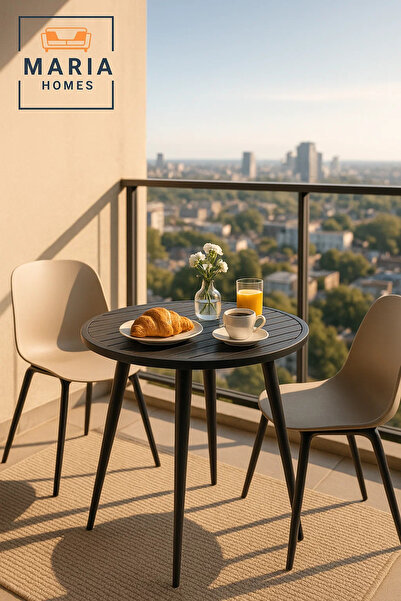 MARIA HOMES طاولة خارجية دائرية عصرية | أثاث فناء، حديقة، شرفة، مقهى، غرفة طعام بتصميم متين