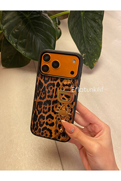 Eflatun Kılıf İphone 17 pro max Deri Kişiselleştirilebilir Harfli Kılıf