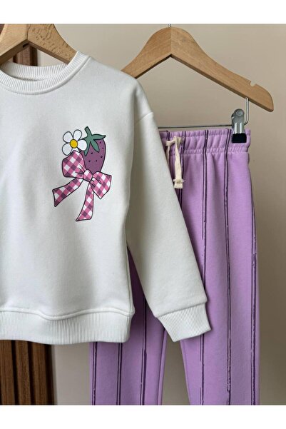 KidsSel Girl's Printed Model 3 Thread Cotton Fabric Bottom Top Set