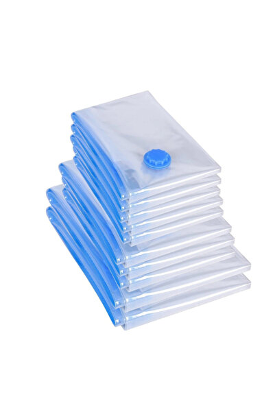 SDEPOT Set de 12 saci de vidat pentru haine, SDEPOT, 5 dimensiuni, transparenți