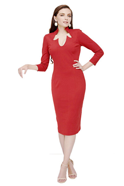 Uniquedress Casual dress, brick color, size 36