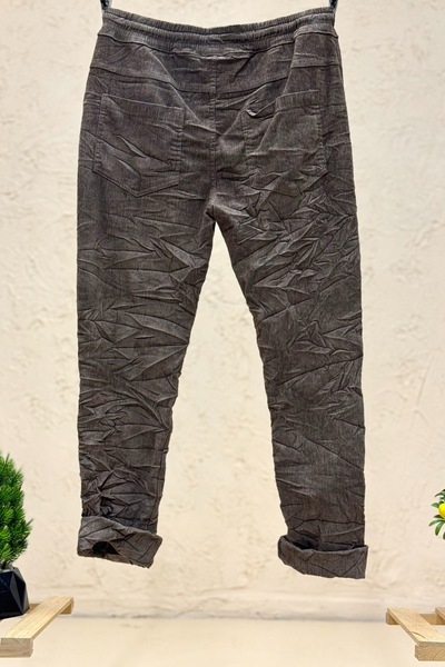 sahnemoda Metal buttoned laced imported velvet trousers