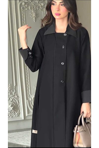 Korean A practical black abaya from ROOZ's new designs, made with luxurious r...