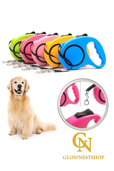 GlowNestshop Dog Walking Leash 3 Meters Automatically Extending Handle