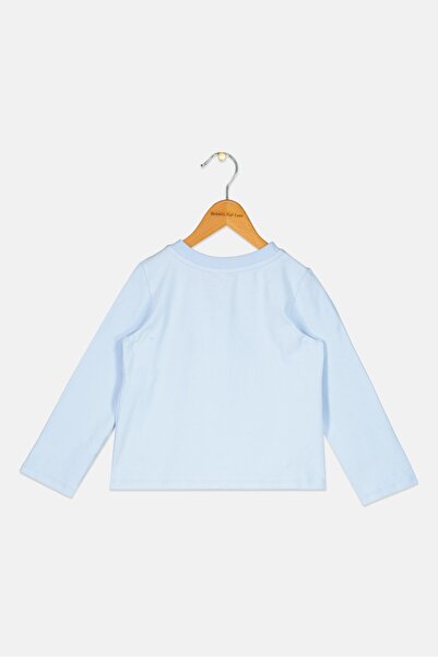 Choupette Toddlers Boy Solid Long Sleeve Top, Ash Blue