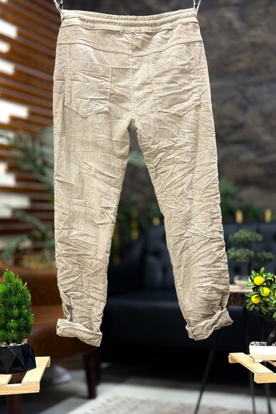 sahnemoda Metal buttoned laced imported velvet trousers